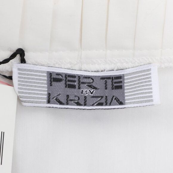 Perte By Krizia White Cotton Blend Ruffle Front Long Sleeve Shirt L - Picture 4 of 6